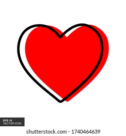 Heart icons. Heart illustration with hand drawn, line and flat style.