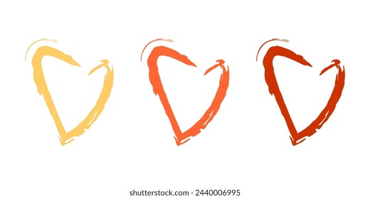 Heart icons isolated on white background for design posters, flyers, websites, apps. Vector graphics 