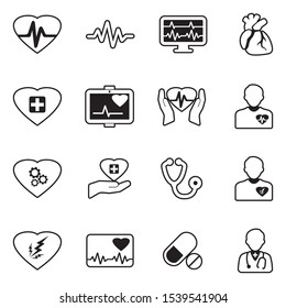 Heart Icons. Line With Fill Design. Vector Illustration.