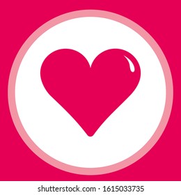 Heart icons, love concept, heart icon enclosed in a circle. vector