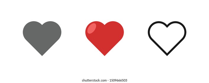 Heart icons. Love symbol vector.