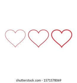 Heart icons, love symbol vector collection