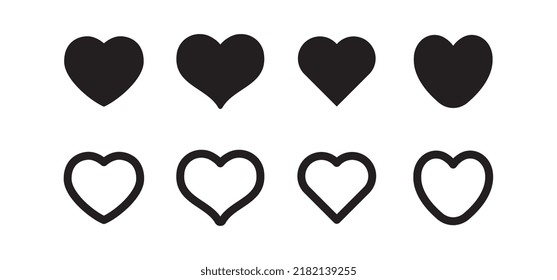 Heart icons. Love symbol vector illustration. Valentine's day and love design elements.
