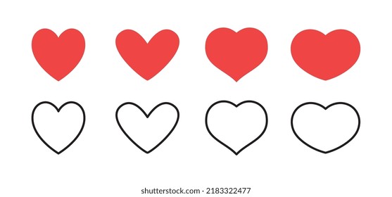 Heart icons. Love symbol vector illustration. Valentine's day and love design elements.