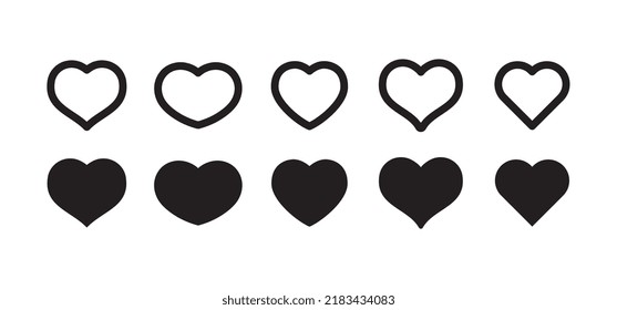 Heart icons. Love symbol vector illustration. Valentine's day and love design elements.