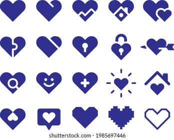 Heart icons love vector design 