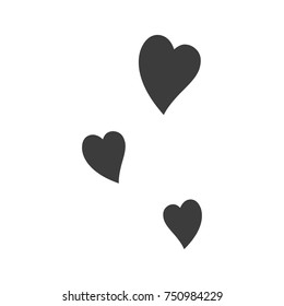 Heart icons on white background. Bleck Vector illustration love symbol.