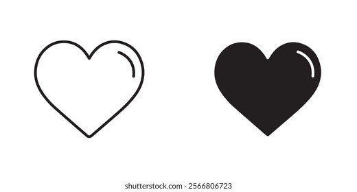 Heart icons pack for apps and web UI designs