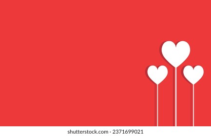 heart icons in red background