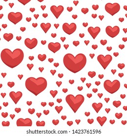Heart icons seamless pattern. Hearts texture.