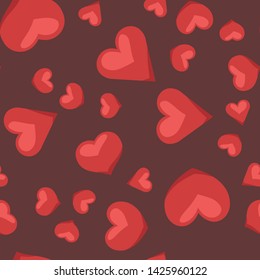 Heart icons seamless pattern. Hearts texture.