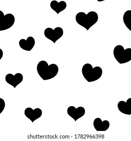 Heart icons seamless pattern. Loop texture background. Love design.