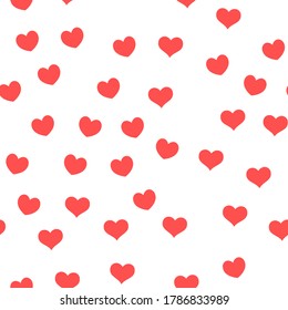 Heart icons seamless pattern. Loop texture background. Love design.