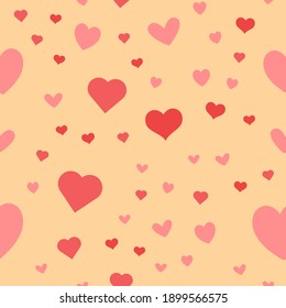 Heart icons seamless pattern, texture background.