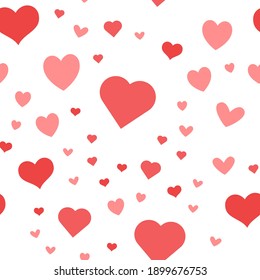 Heart icons seamless pattern, texture background.