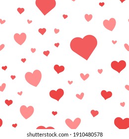 Heart icons seamless pattern, texture background.