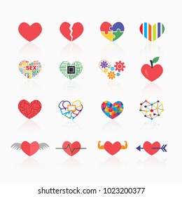 heart icons set