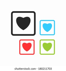 Heart icons set