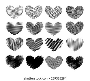 Heart icons set