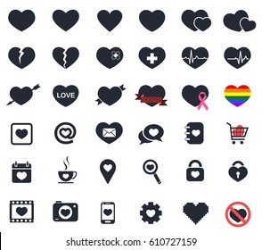 heart icons set