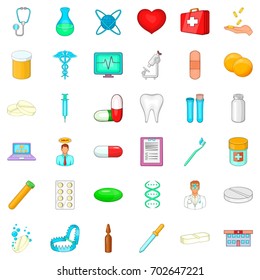 Heart icons set. Cartoon style of 36 heart vector icons for web isolated on white background