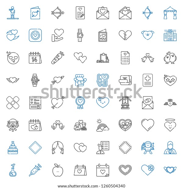 heart\
icons set. Collection of heart with wedding day, healthy food,\
vaccine, love potion, groom, cupid, patch, user list, hearts,\
wedding arch. Editable and scalable heart\
icons.