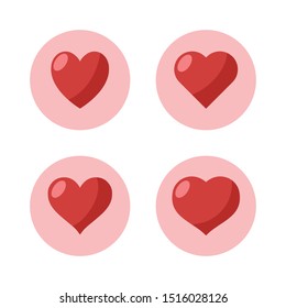 Heart icons. Set of flat hearts. Love symbol collection.