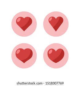 Heart icons. Set of flat hearts. Love symbol collection.
