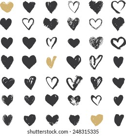 Heart Icons Set  hand drawn icons   illustrations for valentines   wedding