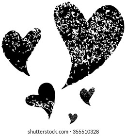 Heart Icons set, hand drawn icons and illustrations for valentines and wedding - stock vector