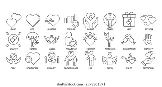 Heart icons set . Heart pack symbol vector elements for infographic web