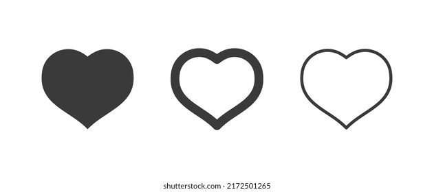 Heart icons. Set of heart pictograms. Valentine's day and love symbol.