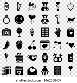 Heart icons set. Simple style of 36 heart vector icons for web for any design