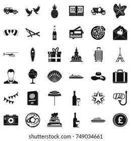 Heart icons set. Simple style of 36 heart vector icons for web isolated on white background