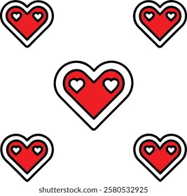 Heart icons set vector art illustration design with white background