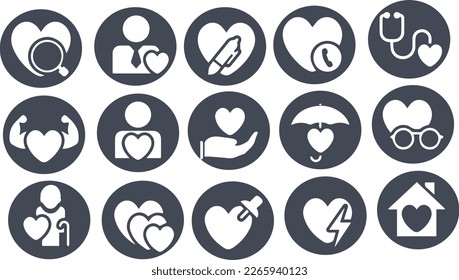 Heart icons set vector design