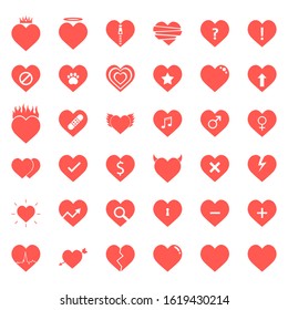 Heart Icons Set in Vector illustration