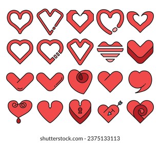 heart icons set vector illustration
