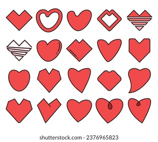 heart icons set vector illustration