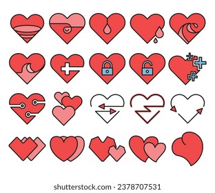ilustración vectorial de iconos de corazón