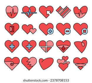 heart icons set vector illustration