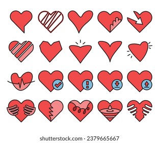 ilustración vectorial de iconos de corazón