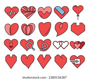 heart icons set vector illustration