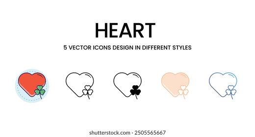 Conjunto de iconos de corazón Ilustración vectorial. Vector stock