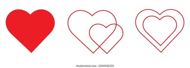 Heart icons set vector  illustration .
