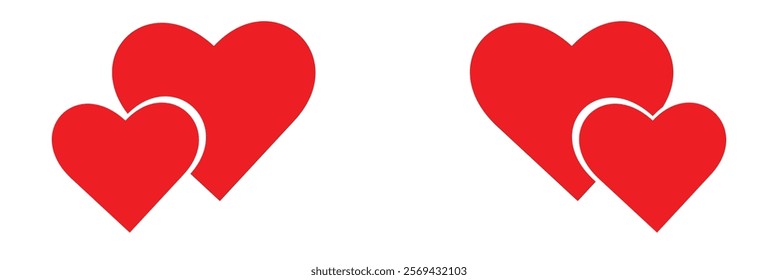 Heart icons set vector  illustration .