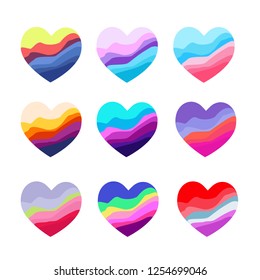 Heart Icons Set. Vector illustrations for valentines and wedding.