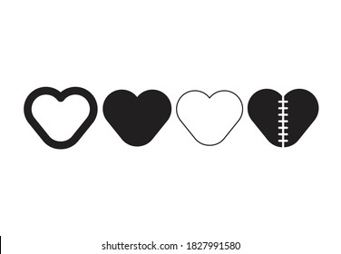 iconos de corazón conjunto vector sobre fondo blanco
