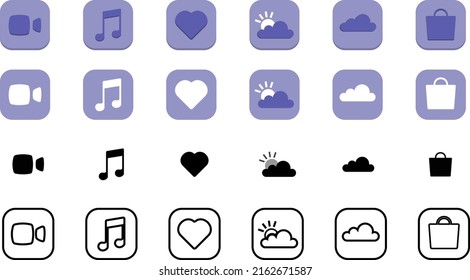 Heart icons, set of website icons, vector. Communication symbol.