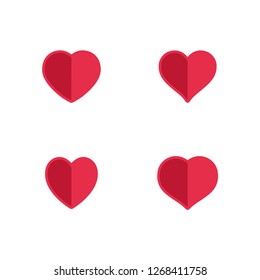 Heart icons, sign of love, isolated vector collection